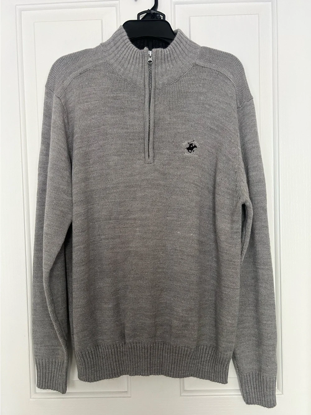 Beverly Hills Polo Club Men's Gray Half-Zip Sweater